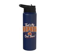 Thats My Nephew Out There Funny Football Aunt Uncle Sports Stainless Steel Insulated Water Bottle