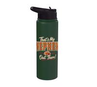 Thats My Nephew Out There Funny Football Aunt Uncle Sports Stainless Steel Insulated Water Bottle