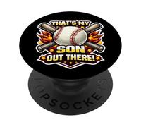 That's My Son out There Orgulloso Baseball Dad Padre Mamá Mamá PopSockets PopGrip Adhesivo