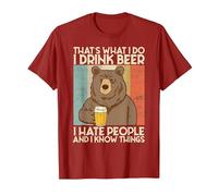 That's What I Do I Drink Beer I Hate People and I Know Bier. Camiseta, Hombre, Arándano, L