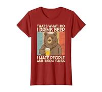 That's What I Do I Drink Beer I Hate People and I Know Bier. Camiseta, Mujer, Arándano, M
