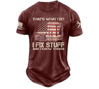 That's What I Do I Fix Stuff and I Know Things Camiseta Divertido Letra Hombre 3D Impresión Casual Pullover Tops
