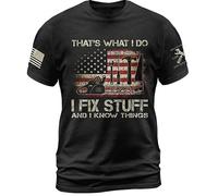 That's What I Do I Fix Stuff and I Know Things Camiseta Divertido Letra Hombre 3D Impresión Casual Pullover Tops