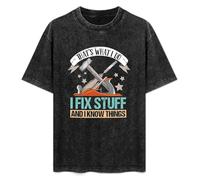 That's What I Do I Fix Stuff and I Know Things Carpenter Men T-Shirt Black Unisex Tops Casual tee 3XL