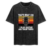 That's What I Do I Play Guitar and I Know Guitar Lover Men T-Shirt Black Unisex Tops Casual tee S