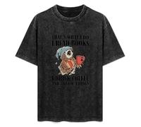 That's What I Do I Read Books I Drink Coffee and I Know Things Owl Men T-Shirt Black Unisex Tops Casual tee L