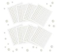 THATSRAD 1650 PZS Perlas para Maquillaje Pegatinas de Perlas Adhesivas Blancas 3mm/4mm/5mm/6mm Trasera Plana Perlas Autoadhesivas para la Cara Pelo Ojos Manicura Manualidades Decoración de Bricolaje