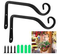 THATSRAD 2 PZS Soportes para Plantas Colgantes en la Pared 15cm con Tornillo Gancho para Colgar Macetas Soporte para Comedero Pájaros Pared, Faroles, Campanas de Viento, Decoración de Jardín Exterior