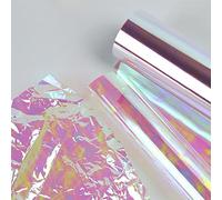 THATSRAD 20 Hojas Papel Celofán Iridiscente Transparente 52 x 60cm/ 1,5dmm Papel de Película Iridiscente de Holográficas Película de Celofán para Envolver Regalos, Decoracón Ramo, Relleno de Cestas