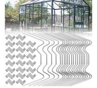 THATSRAD 200 PZS Clips de Invernaderos de Acero Inoxidable, Abrazaderas para Invernadero de 2 Formas, W-Clips de Fijación para Cristal de Invernaderos, Grapas para Invernadero