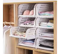 THATSRAD 3 PZS Organizador de Armario Plegable Cajas Almacenaje Ropa Organizador Cajones para Armario Apilables Separadores de Cajones de Interior Armario, Dormitorio, Cocina (43 x 33,5 x 14cm/Cortas)