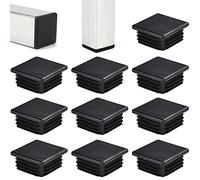 THATSRAD 32 PZS Tapones para Tubos Cuadrados 50*50mm Tapas de Plástico Cuadrados Antideslizante Tubos para Patas de Silla Cuadrada Tapón Plastico para Muebles, Patas de Taburetes, Sillas, Mesas(Negro)