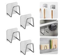 ThatsRad 4 PZS Soporte para Estropajos Autoadhesivo Soporte de Esponja de Cocina Porta Estropajos de Acero Inoxidable Gancho Adhesivo Organizador para Fregadero Accesorios de Cocina y Baño(Plateado)