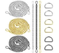 ThatsRad 6 PZS Cadenas para Bolsos de Metal 120/40cm Correas de Cadenas de Bolsos con Hebillas D Cadena de Repuesto Correas de Hombro Cadenas de Metal Gruesas Cruzados para DIY Bolso de Mano, Cartera
