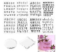 THATSRAD 8 PZS Sellos de Silicona Transparente de Alfabeto y Numeros con 2 Bloques de Acrílico Juego de Sellos para Scrapbooking Sellos Abecedario para Álbum de Recortes DIY Manualidades Tarjetas Foto