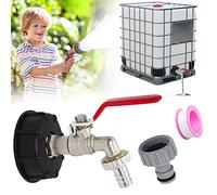 THATSRAD Adaptador de Depósito IBC 1/2" S60X6 Grifo Jardín de Latón para Depósito Agua de 1000 Litros, Tanque con Pico, Conector de Grifo para Conectar a la Salida de Depósito