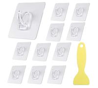 THATSRAD Gancho Transparente Pared 25 Uds 6*6cm/Carga Hasta 5kg Colgadores Adhesivos para Colgar Toallas, Llaves, Ropa, Baño, Cocina, Puerta