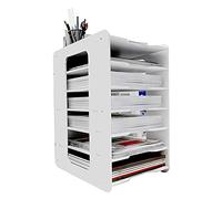 THATSRAD Organizador de Escritorio Bandeja Oficina para Cartas 7 Niveles Organizador Papeles A4 Bandeja Escritorio para Archivar Documentos Bandeja Portadocumentos Soporte para Archivador Papel, Letra