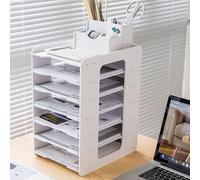 THATSRAD Organizador Escritorio Bandeja Oficina para Cartas con Portalapices 7 Niveles Bandeja Escritorio para Documentos Organizador Papeles Escritorio Bandeja Portadocumentos Soporte para Archivador