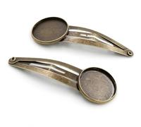 THAYLA 60 x 20 mm, 30 piezas de pinzas de pelo de oro rosa, bandeja de pasadores, horquillas para el pelo con bandeja en blanco, bandejas redondas para horquillas de pelo