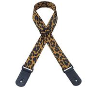 THAYLA Correa de guitarra de leopardo de 55 mm de ancho Correa de hombro acústica y extremos de cuero Cerraduras Violaciones para guitarras eléctricas Longitud de bajo ajustable 90-150 cm
