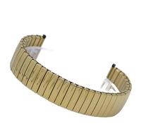 THBGTCNQ Banda elástica retráctil de acero inoxidable de 12 mm, 14 mm, 16 mm, 18 mm, 20 mm y 22 mm, correa de metal universal, pulsera elástica de tensión(Golden,14mm)