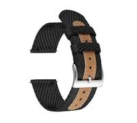 THBGTCNQ Braided Nylon Leather Strap Watch Replacement Army Green Khaki Strap 18-22mm Quick Release Strap Wristband(Black,18mm)