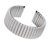 THBGTCNQ Correa de acero inoxidable, correa elástica de 18mm y 20mm, pulsera de repuesto de correa elástica de Metal, pulsera Universal for hombres y mujeres(Silver,20mm)