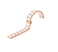 THBGTCNQ Correa de cerámica entre acero inoxidable, 14mm, 16mm, 18mm, 20mm, 22mm, correa de liberación rápida, reloj Universal for hombre y mujer(Rose gold-White,16mm)