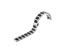 THBGTCNQ Correa de cerámica entre acero inoxidable, 14mm, 16mm, 18mm, 20mm, 22mm, correa de liberación rápida, reloj Universal for hombre y mujer(Silver Black,14mm)