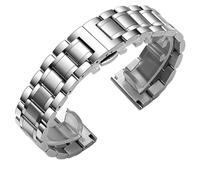 THBGTCNQ Correa de Metal de acero inoxidable, pulsera de repuesto de 18mm y 20mm adecuada for reloj inteligente, reloj de cuarzo, accesorios for reloj for hombre y mujer(Silver,19mm)