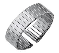 THBGTCNQ Correa de metal elástica de 22 mm, accesorios de correa de reloj de acero inoxidable, pulsera negra plateada, correas de repuesto universales(Silver,22MM_S)