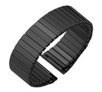 THBGTCNQ Correa de metal elástica de 22 mm, accesorios de correa de reloj de acero inoxidable, pulsera negra plateada, correas de repuesto universales(Black,22MM_M)