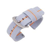 THBGTCNQ Correa de nailon for reloj, pulsera elástica de liberación rápida de 18mm, 20mm, 22mm y 24mm, correa de muñeca Universal, accesorios for reloj(Gray Orange silver,22mm)