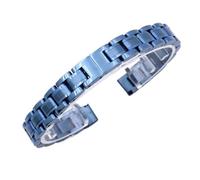 THBGTCNQ Correa de Reloj de Acero Inoxidable con Hebilla Plegable Universal de liberación rápida.(Blue_10mm)