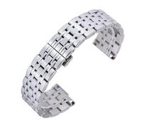 THBGTCNQ Correa de reloj de acero inoxidable de 14 mm, 16 mm, 18 mm, 20 mm y 22 mm, correa de reloj de metal, pulsera de reloj inteligente con pasador(Silver,22mm)