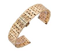 THBGTCNQ Correa de reloj de acero inoxidable de 14 mm, 16 mm, 18 mm, 20 mm y 22 mm, correa de reloj de metal, pulsera de reloj inteligente con pasador(Gold,22mm)