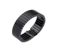 THBGTCNQ Correa de reloj de acero inoxidable de 18 mm, 20 mm y 22 mm, correa de reloj elástica flexible y de moda, correa de reloj universal de metal(Black,18MM_L)