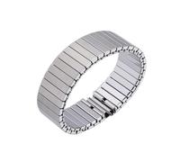 THBGTCNQ Correa de reloj de acero inoxidable de 18 mm, 20 mm y 22 mm, correa de reloj elástica flexible y de moda, correa de reloj universal de metal(Silver,22MM_L)