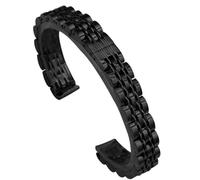 THBGTCNQ Correa de Reloj de Acero Inoxidable de Metal for Mujer, Repuesto Universal.(Black_15mm)