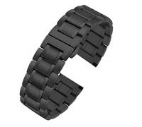THBGTCNQ Correa de reloj de acero inoxidable, repuesto universal de metal, pulsera for hombre y mujer, adecuada for reloj inteligente, reloj de cuarzo(Black,17mm)