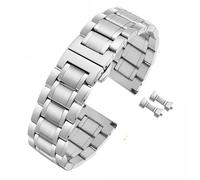 THBGTCNQ Correa de reloj de acero inoxidable, repuesto universal de metal, pulsera for hombre y mujer, adecuada for reloj inteligente, reloj de cuarzo(Siver,12mm)