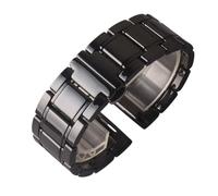THBGTCNQ Correa de reloj de cerámica con pasador de liberación rápida, repuesto universal, pulsera negra con correa roja dorada, 20 mm, 21 mm, 22 mm, 23 mm y 24 mm for mujeres y hombres(Black,22mm)