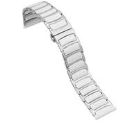 THBGTCNQ Correa de reloj de cerámica de 16 mm, correa de reloj de pulsera de 20 mm y 22 mm, correa de reloj de acero inoxidable de 18 mm, correa de reloj blanca y negra(WHITE,16mm)