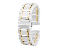 THBGTCNQ Correa de reloj de cerámica de 20 a 22mm, pulsera de repuesto for reloj inteligente, reloj de cuarzo, accesorios universales for reloj for hombres y mujeres(White-G,22mm)