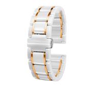 THBGTCNQ Correa de reloj de cerámica de 20 a 22mm, pulsera de repuesto for reloj inteligente, reloj de cuarzo, accesorios universales for reloj for hombres y mujeres(White-GR,22mm)