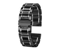 THBGTCNQ Correa de reloj de cerámica de 20 a 22mm, pulsera de repuesto for reloj inteligente, reloj de cuarzo, accesorios universales for reloj for hombres y mujeres(Black-S,18mm)