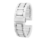 THBGTCNQ Correa de reloj de cerámica de 20 a 22mm, pulsera de repuesto for reloj inteligente, reloj de cuarzo, accesorios universales for reloj for hombres y mujeres(White-S,22mm)