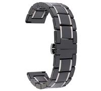 THBGTCNQ Correa de reloj de cerámica de 20mm y 22mm, pulsera de liberación rápida for hombres y mujeres, pulsera de repuesto adecuada for reloj inteligente de cuarzo(Black silver,20mm)