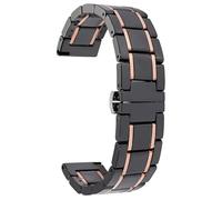 THBGTCNQ Correa de reloj de cerámica de 20mm y 22mm, pulsera de liberación rápida for hombres y mujeres, pulsera de repuesto adecuada for reloj inteligente de cuarzo(Black rose gold,22mm)